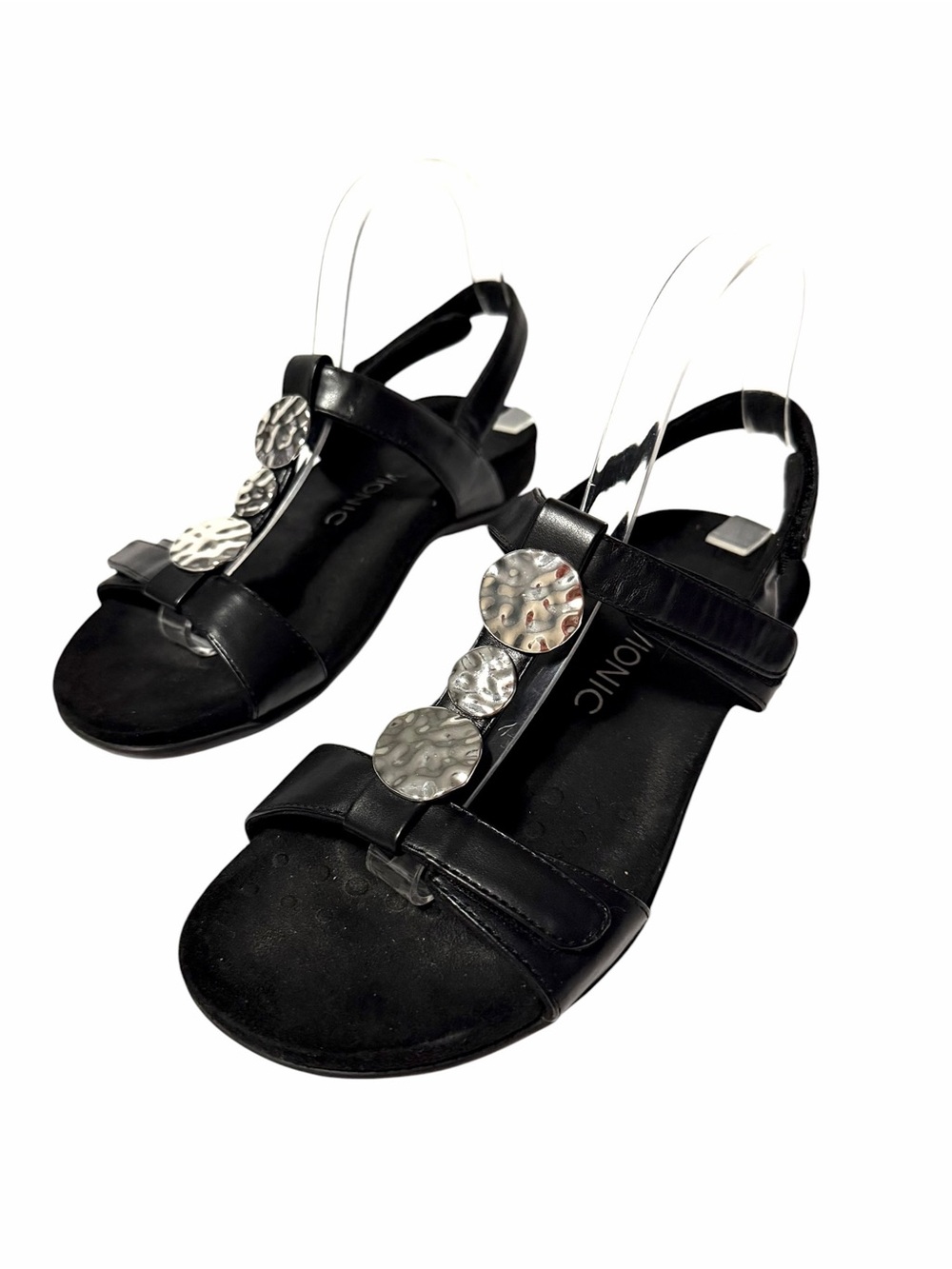 Vionic Farra Black T-strap Sandals Size 7.5 Flat Slingback Thong
